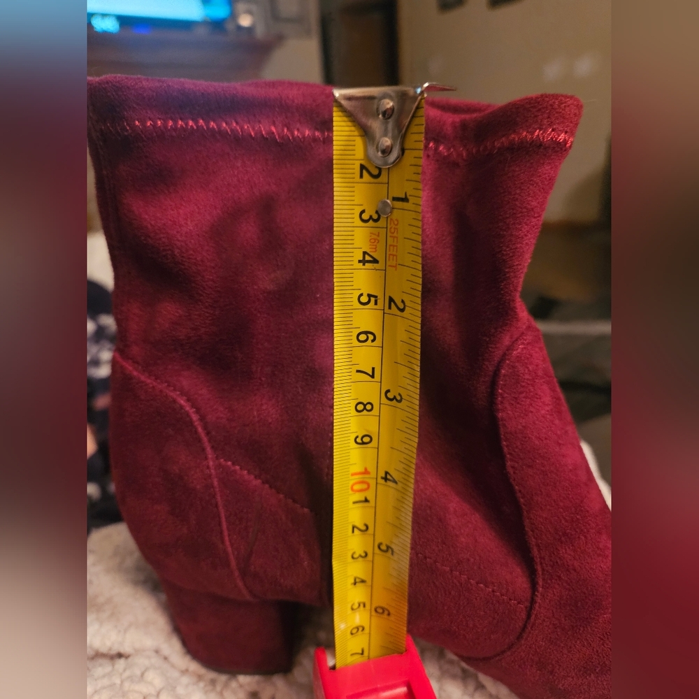 Aqua Deep Red Suede Boots